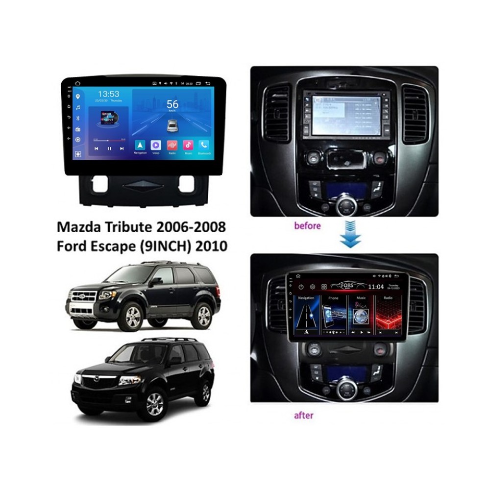 Штатна магнітола FORS.auto FS 1 LITE для Mazda Tribute 2006-2008/Ford Escape (1+32Gb, 9") 2010+