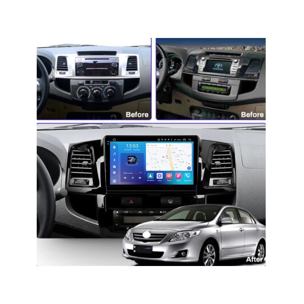 Штатна магнітола FORS.auto FS 2 PRO для Toyota Fortuner/Vigo/Hilux (2+32Gb, 9", Manual AC, black) 2007-2014