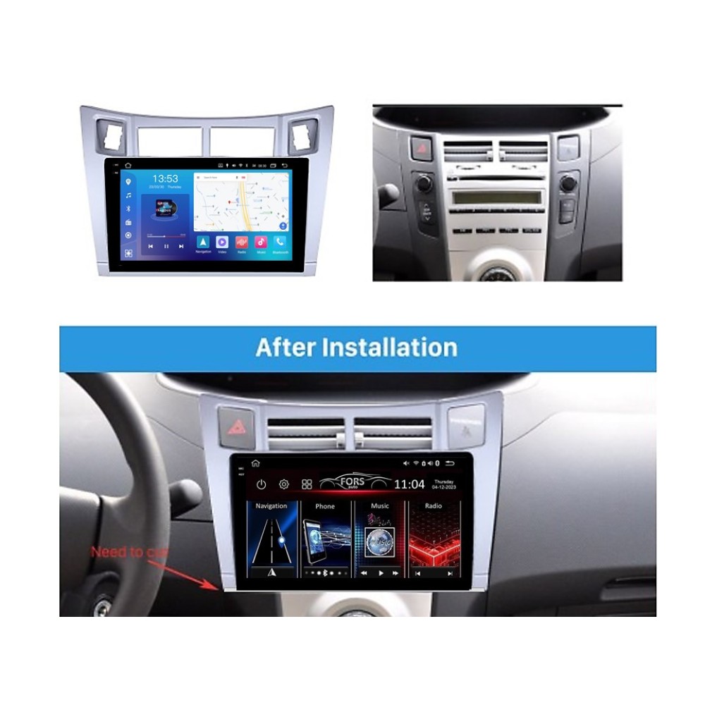 Штатна магнітола FORS.auto FS 6 MAX для Toyota Yaris/Vitz/Platz (6+128Gb, 9") 2005-2011