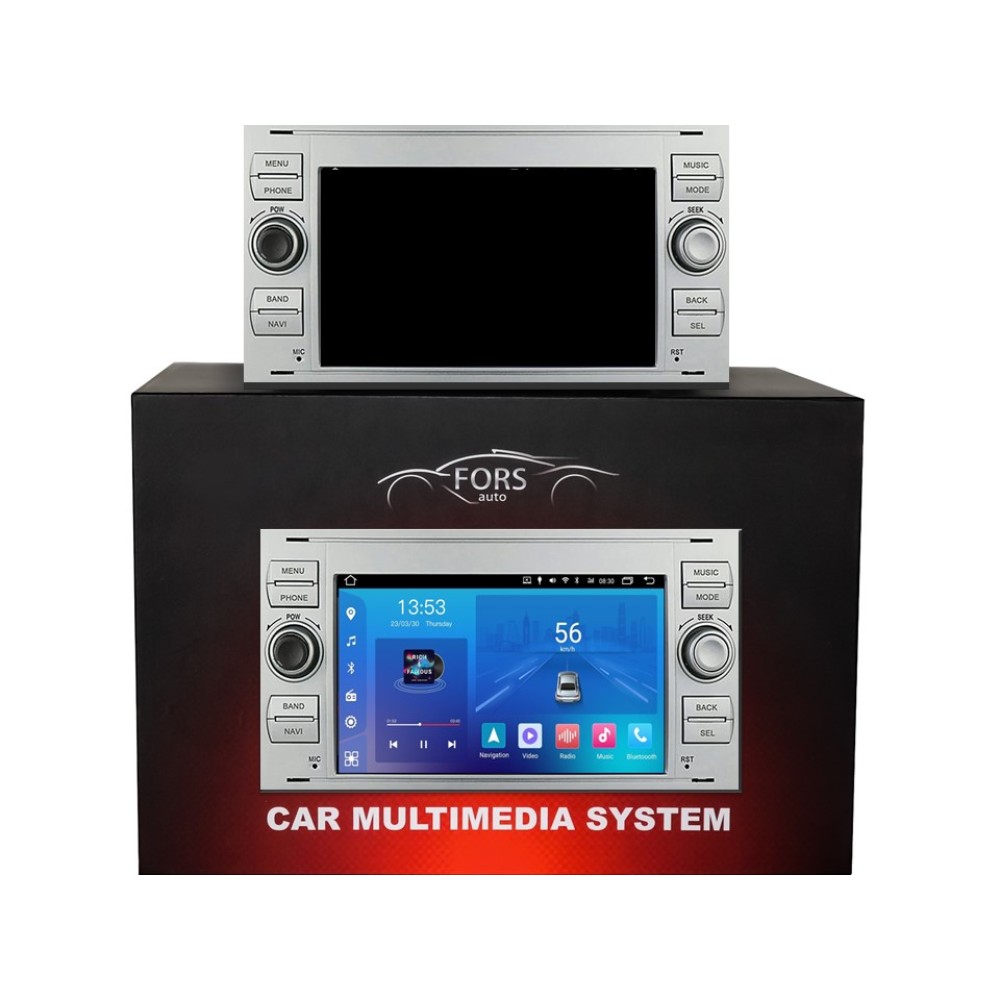 Штатна магнітола FORS.auto FS 2 ULTRA-FDSK Ford Focus/Mondeo/S-Max/C-Max/Kuga/Fiesta/Fusion (2+32Gb, 7", silver) 2005-2011