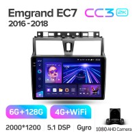 Штатная магнитола Teyes CC3 6+128 Gb Geely Emgrand EC7 1 2016-2018 9" 2k