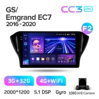 Штатна магнітола Teyes CC3 3+32 Gb Geely GS 2016-2020 Emgrand EC7 1 2018-2020 (F2) 10" 2k