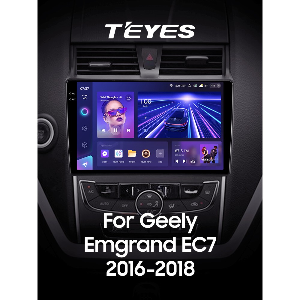 Штатна магнітола Teyes CC3 6+128 Gb з коловим оглядом 360° Geely Emgrand EC7 1 2016-2018 9" 2k