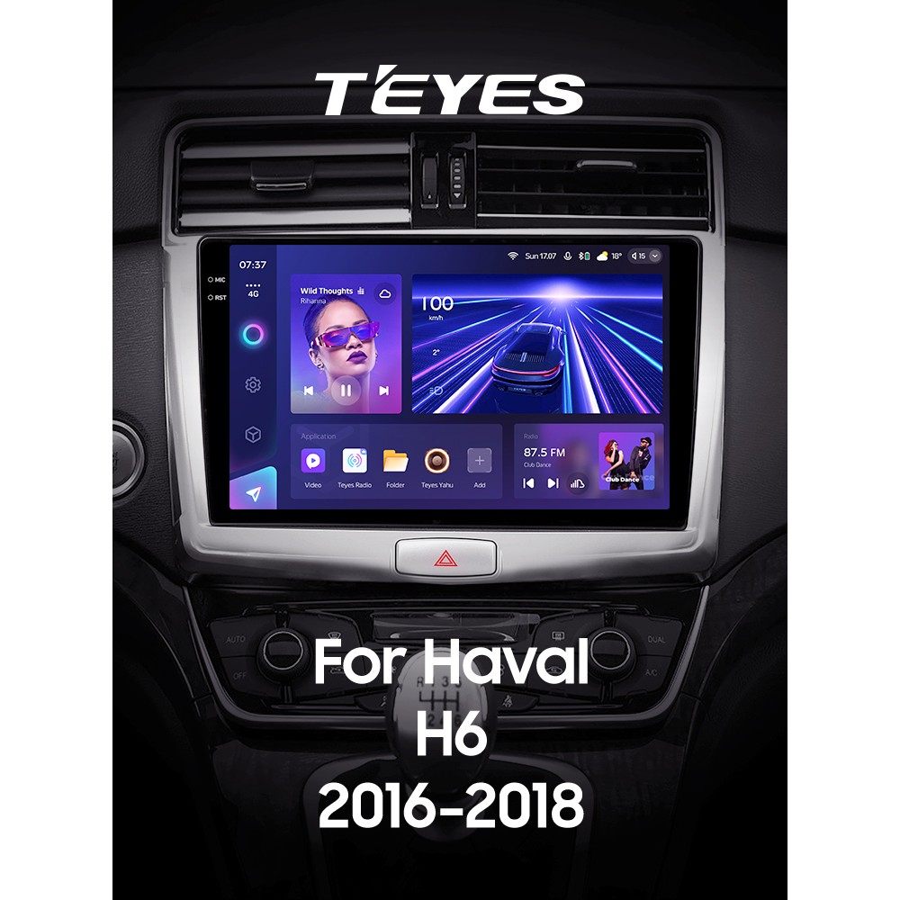 Штатная магнитола Teyes CC3 6+128 Gb с круговым обзором 360° GREAT WALL Haval H6 2016-2018 10" 2k