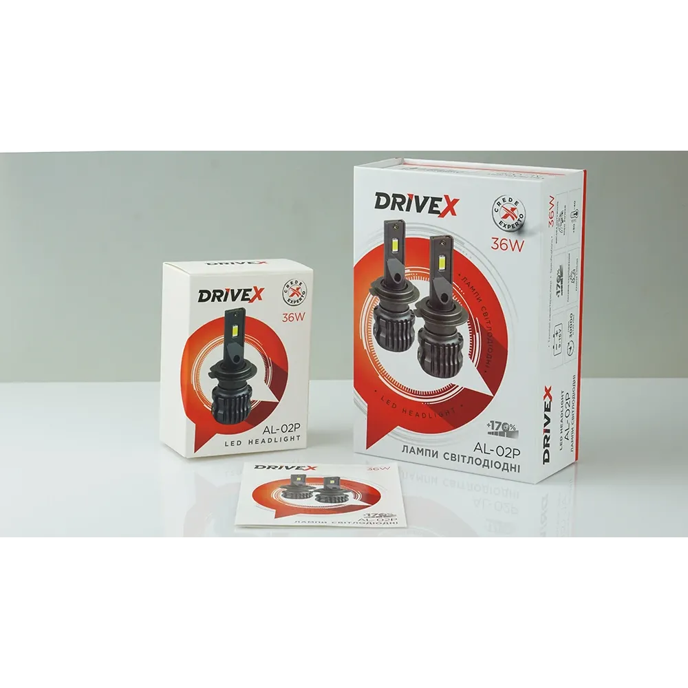 LED лампи автомобільні DriveX AL-02P H3 5000K LED 36W 12В