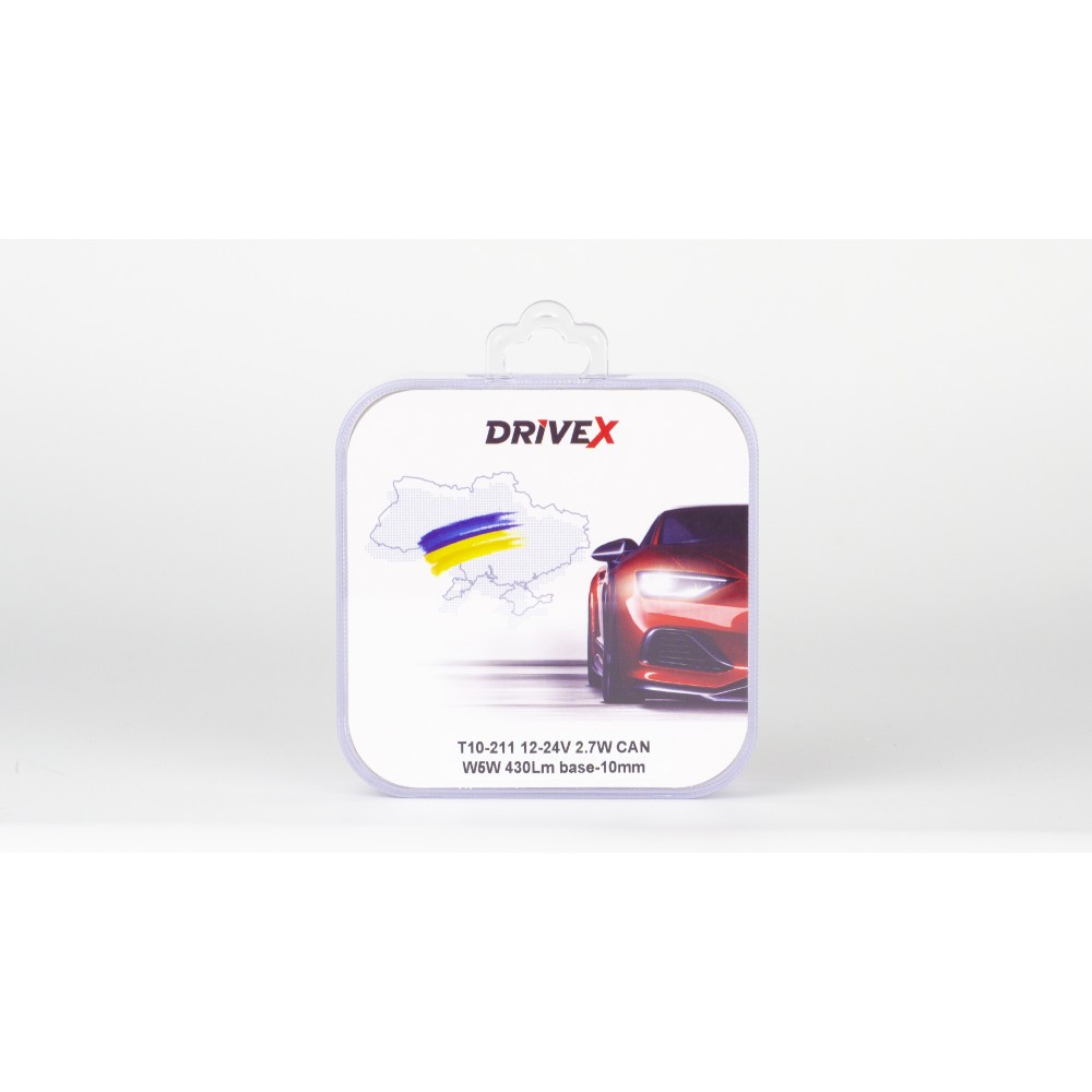 Лед лампи в габарити підсвітку номера та салона DriveX T10-211 12-24V 2.7W CAN W5W 430Lm к-т