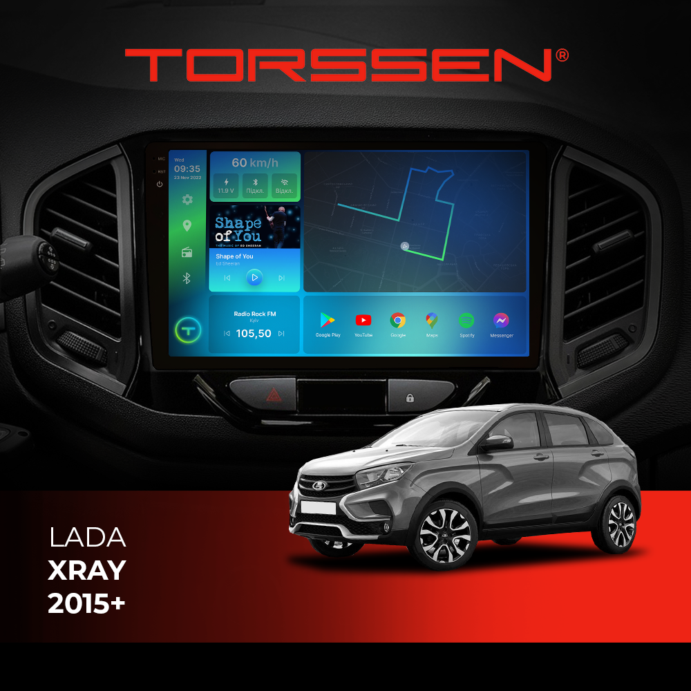 Штатна магнітола Torssen 2K Lada XRAY 15+ F9432 4G Carplay DSP