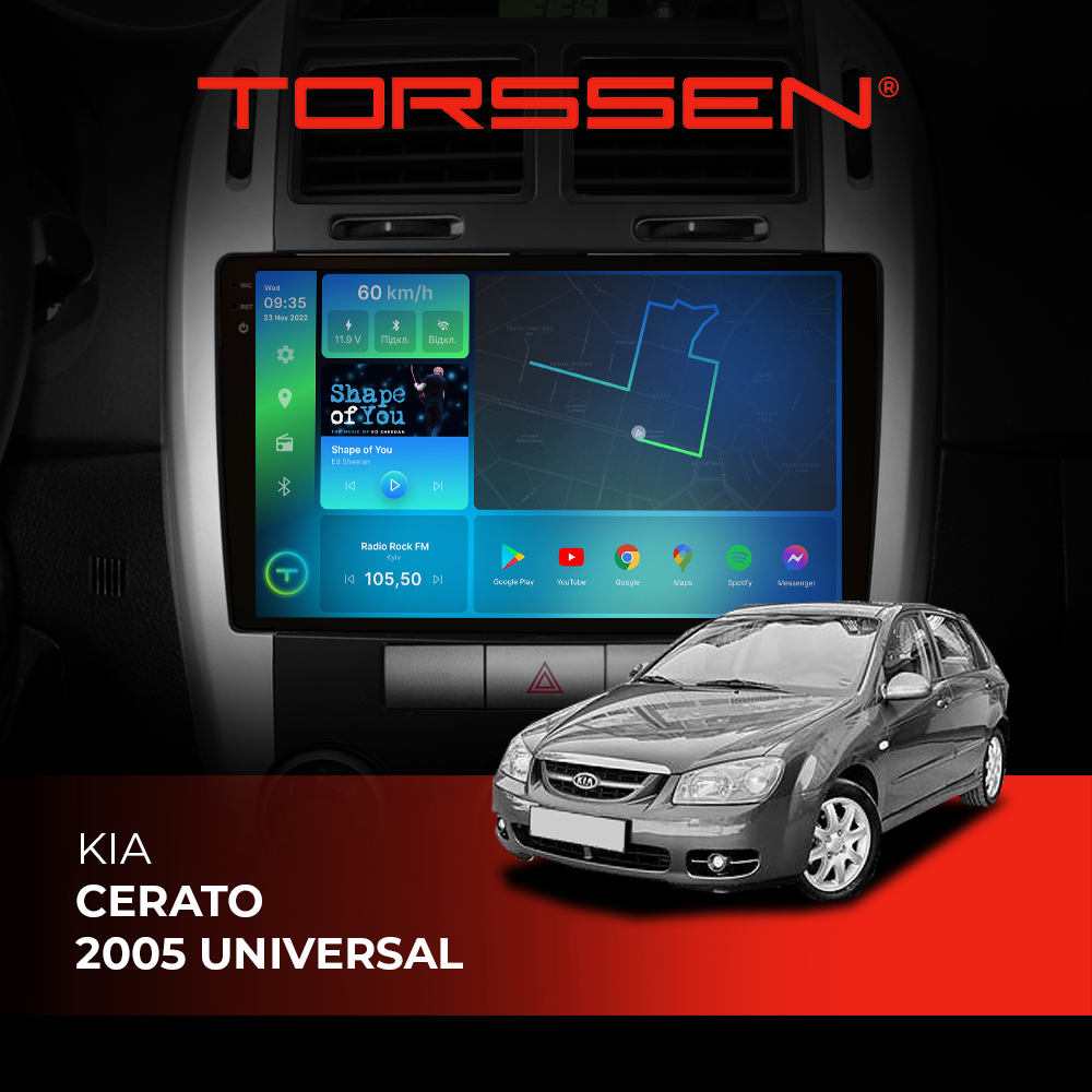 Штатна магнітола 2K Torssen Kia Cerato 2005 universal F9432 4G Carplay DSP