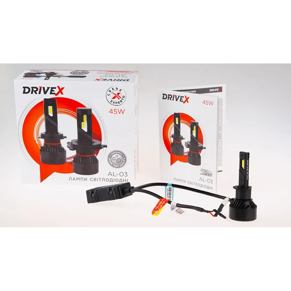 LED лампи автомобільні DriveX AL-03 H1 6000K LED 45W CAN 12-24В