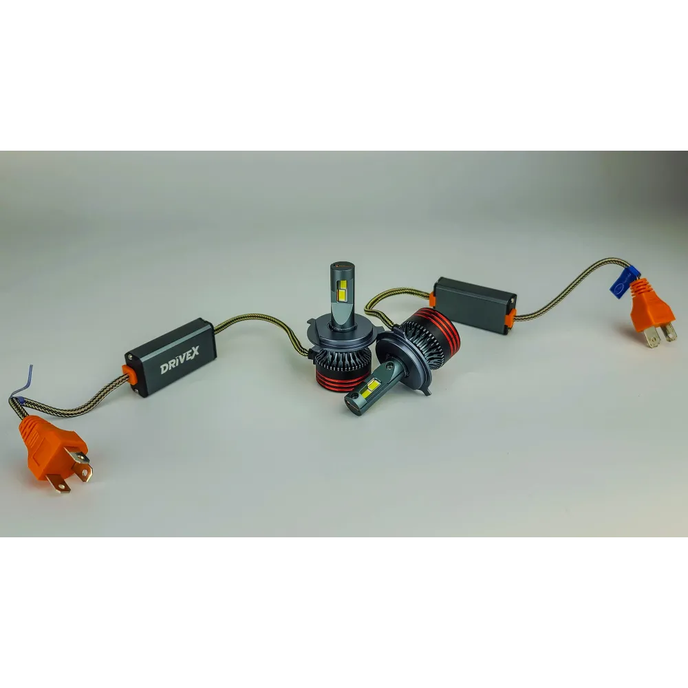 LED лампи автомобільні DriveX FE-01 H4 H/L 57W CAN 9-16V 6K к-т.