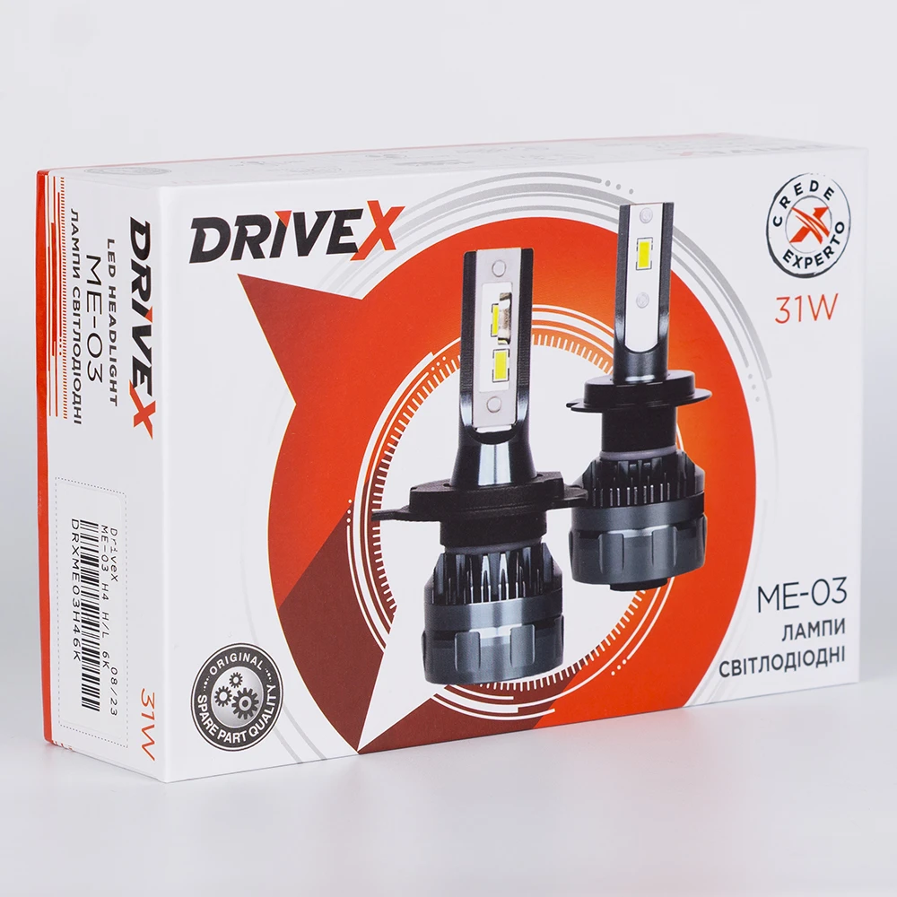 LED лампы автомобильные DriveX ME-03 H4 H/L 6000K LED 30W 12V