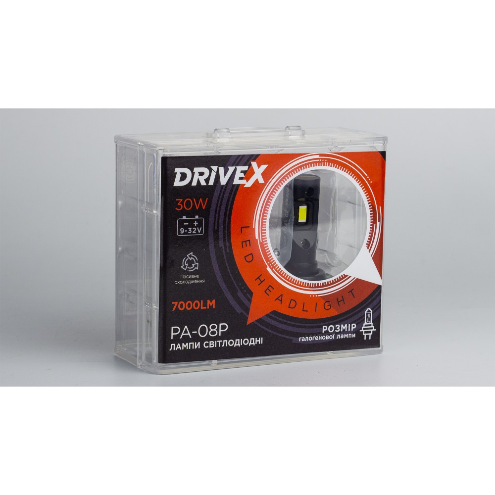 LED лампи автомобільні DriveX PA-08P H4 5500K 30W 9-32V 7000Lm LED
