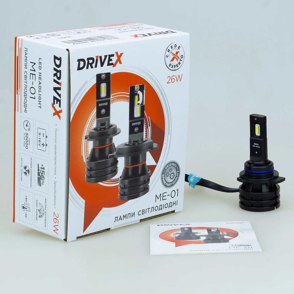 LED лампи автомобільні DriveX ME-01 9012 5000K LED 26W 9-32V