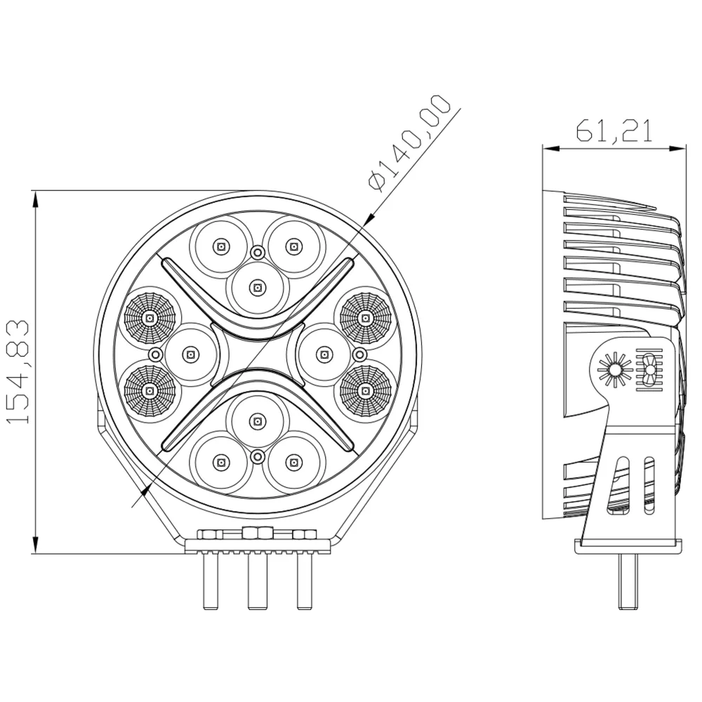 Фара додаткового світла DriveX WL R-111 DLX 5.5" COMBO+DRL 12L-60W OSR