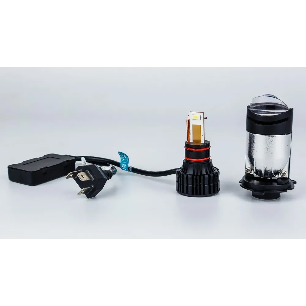 LED лампи автомобільні з лінзою DriveX LE-07 H4 H/L 6000K 55W 9-32V к-т.