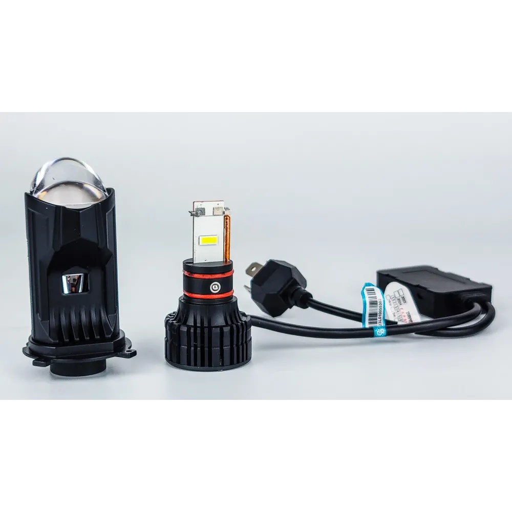LED лампи автомобільні з лінзою DriveX LE-07 H4 H/L 6000K 55W 9-32V к-т.