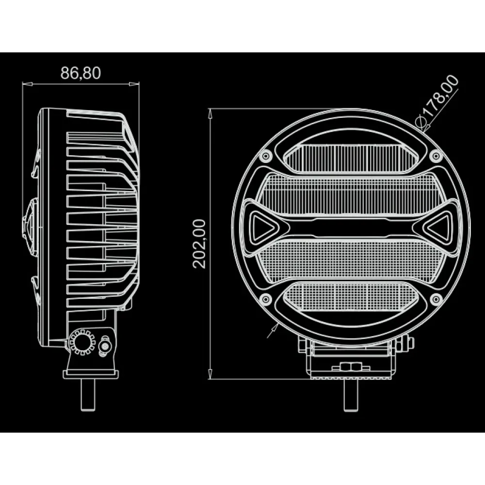 Фара додаткового світла DriveX WL R-102 DLX 7" DB+DRL 18L-90W OSR