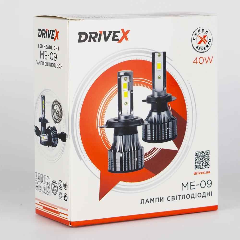 LED лампи автомобільні DriveX ME-09 HB3(9005) 5500K LED к-т.