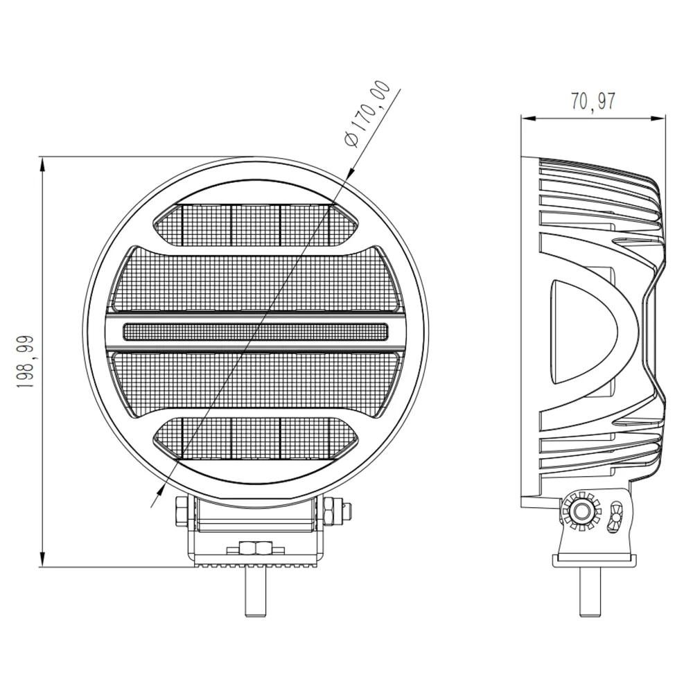 Фара додаткового світла DriveX WL R-103 DLX 7" SP+DRL 18L-90W OSR