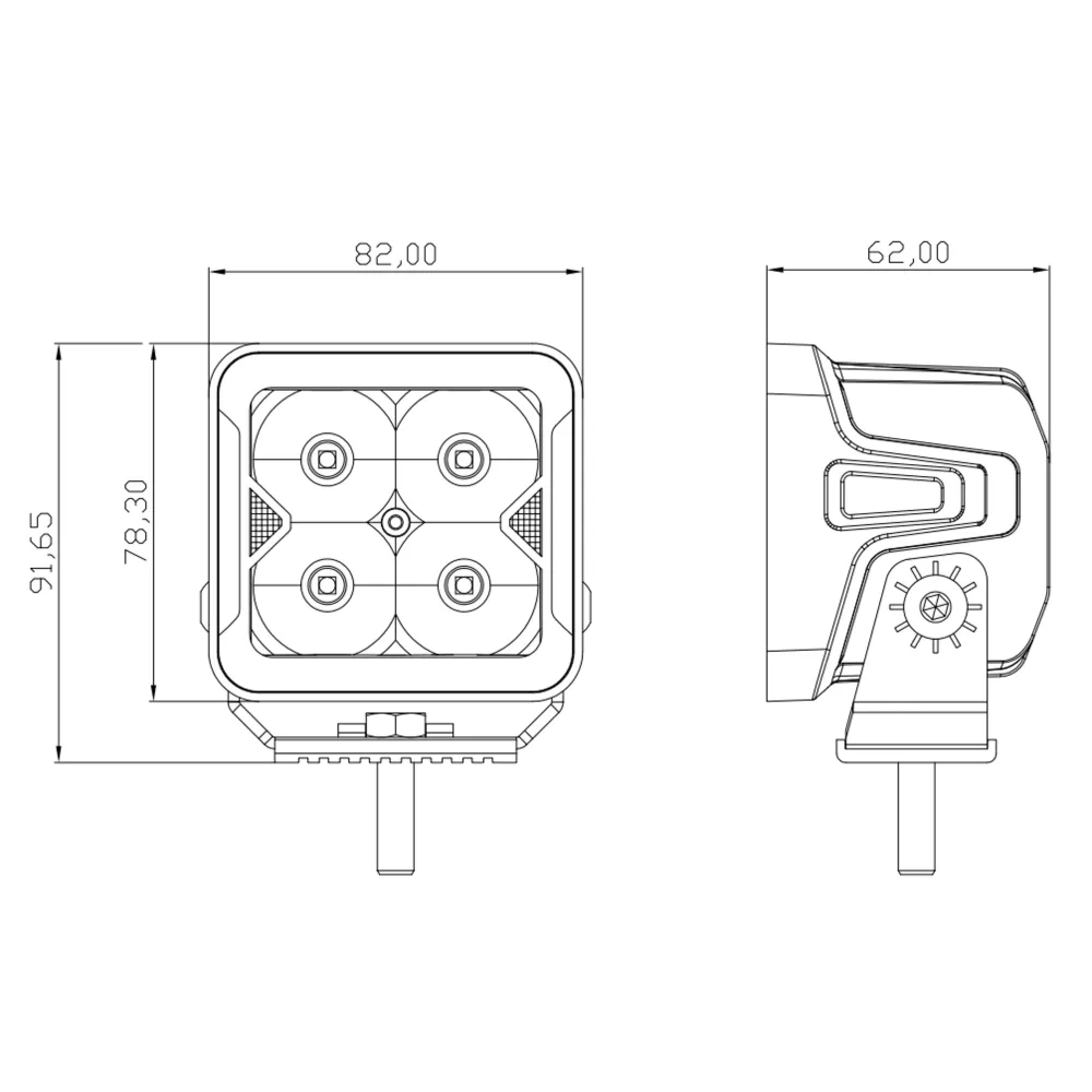 Фара додаткового світла DriveX WL SQ-101 DLX 3" DB+DRL 4L-20W OSR