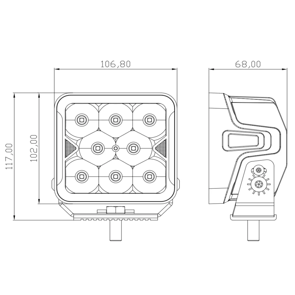 Фара додаткового світла DriveX WL SQ-111 DLX 4" DB+DRL 8L-40W OSR