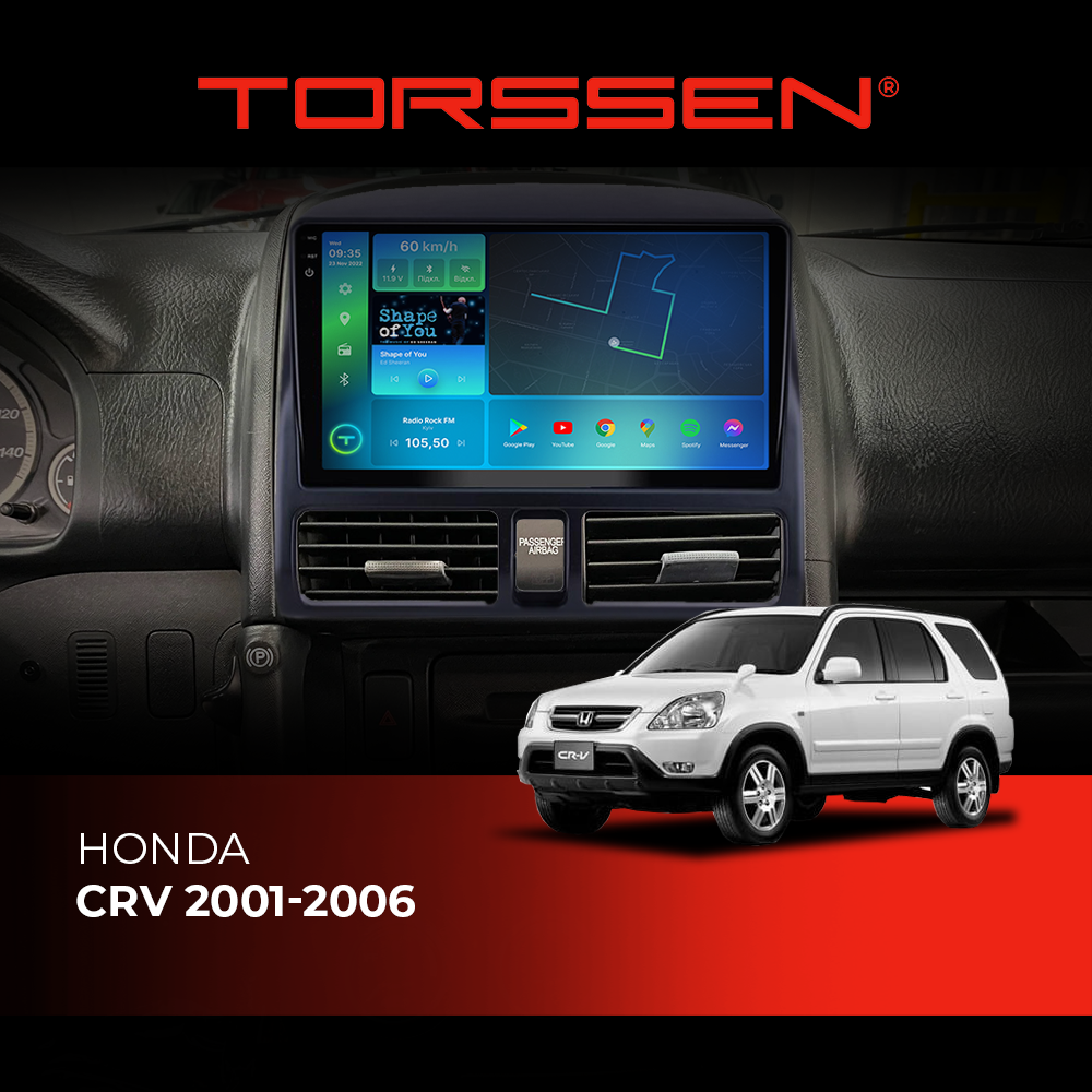 Штатна магнітола Torssen Honda CRV 2001-2006 NF9 Carplay