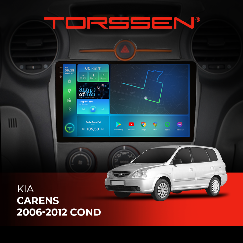 Штатна магнітола Torssen 2K Kia Carens 2006-2012 cond F9432 4G Carplay DSP