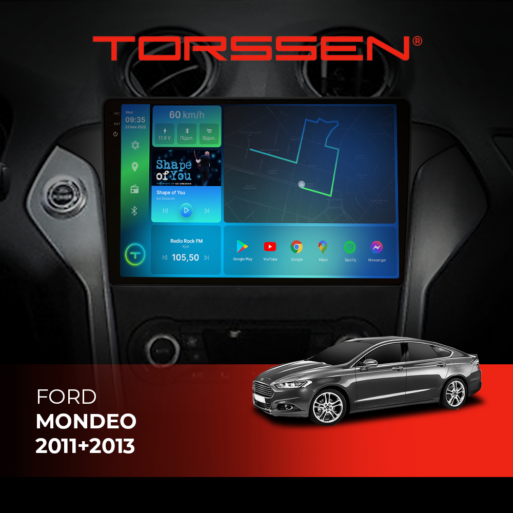 Штатна магнітола Torssen 2K Ford Mondeo 11+13 black F9432 4G Carplay DSP