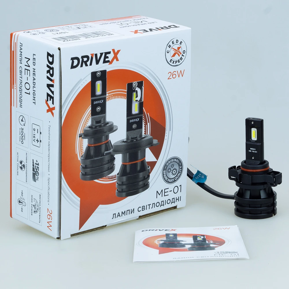 LED лампи автомобільні DriveX ME-01 H16 5000K LED 26W 9-32V