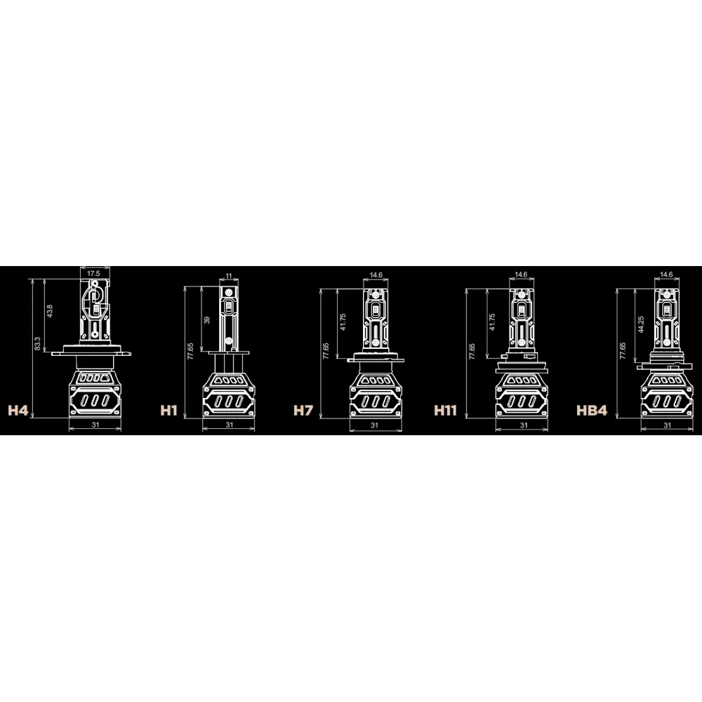 LED лампи автомобільні DriveX ME-04 H11 5000K 27W 12V