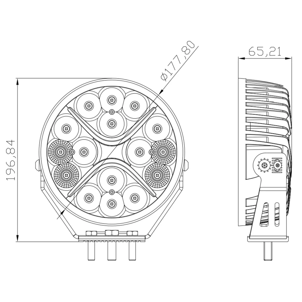 Фара додаткового світла DriveX WL R-105 DLX 7" COMBO+DRL 16L-80W OSR