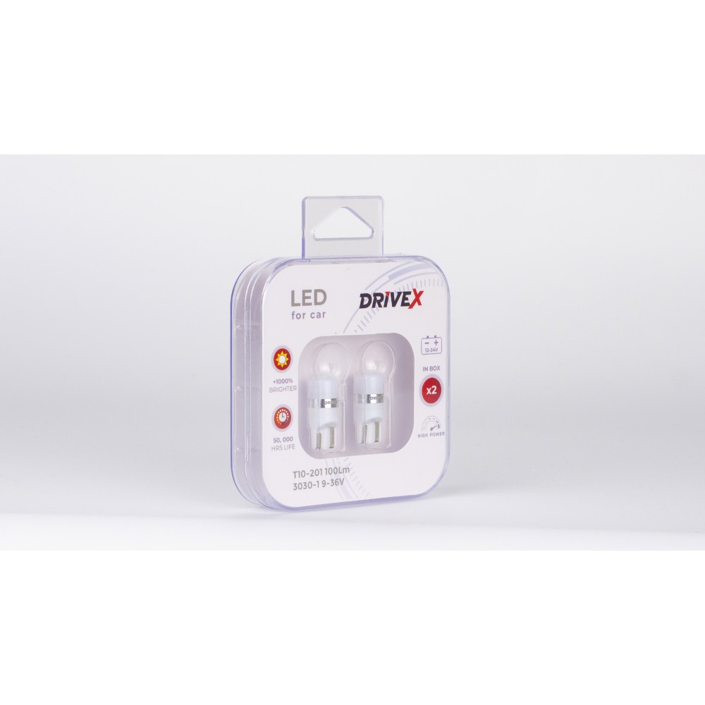 Led лампи в габарити підсвітку номера та салону DriveX T10-201 100Lm 3030-1 9-36V W5W к-т.