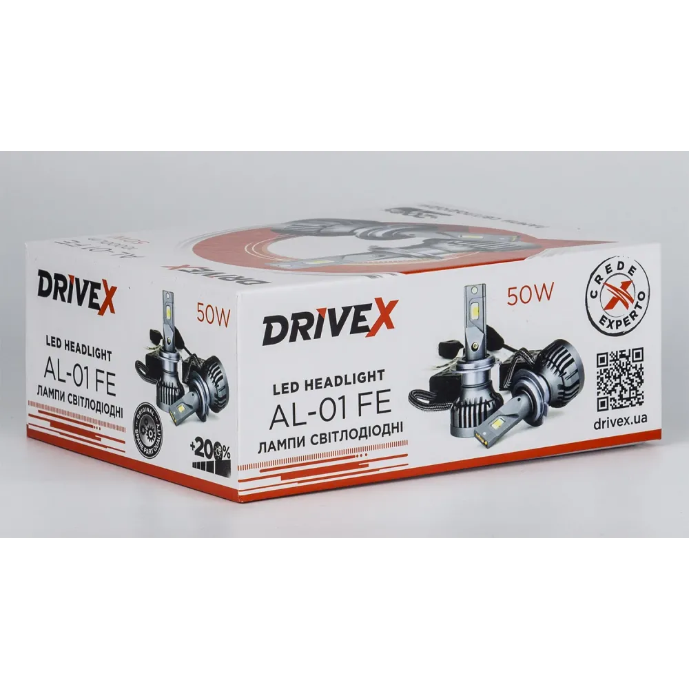 LED лампи автомобільні DriveX AL-01FE HB4(9006) 6000K 50W 12V 9500Lm LED