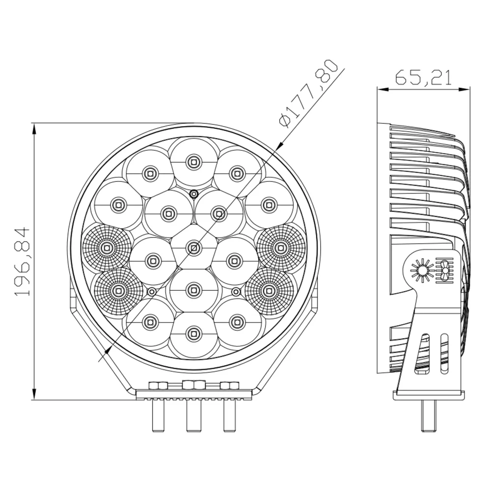 Фара додаткового світла DriveX WL R-106 DLX 7" COMBO 18L-90W OSR