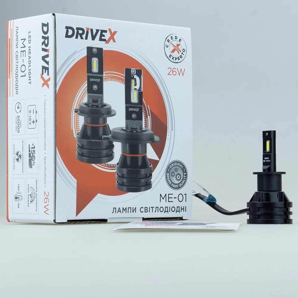 LED лампи автомобільні DriveX ME-01 H3 5000K LED 26W 9-32V