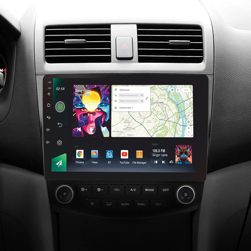 Автомобільна штатна магнітола SIGMA PRO 108128 ANDROID 12 8+128 Gb 4G DSP Honda Accord 7 CM UC CL 2005-2008 10" 2k (L1)