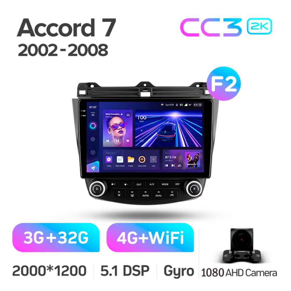 Штатна магнітола Teyes CC3 3+32 Gb Honda Accord 7 CM UC CL 2005-2008 10" 2k (L1)
