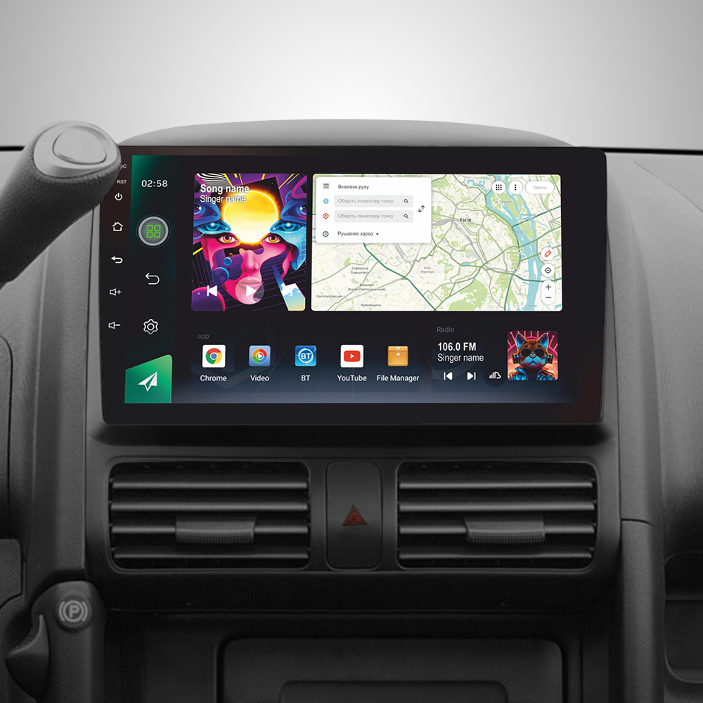 Автомобильная штатная магнитола SIGMA PRO 98128 ANDROID 12 8+128 Gb 4G DSP Honda CR-V 2 CRV 2001-2006 9" 2k