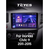 Штатна магнітола Teyes CC3 6+128 Gb з коловим оглядом 360° Honda Civic 9 FB FK FD 2011-2015 9" 2k