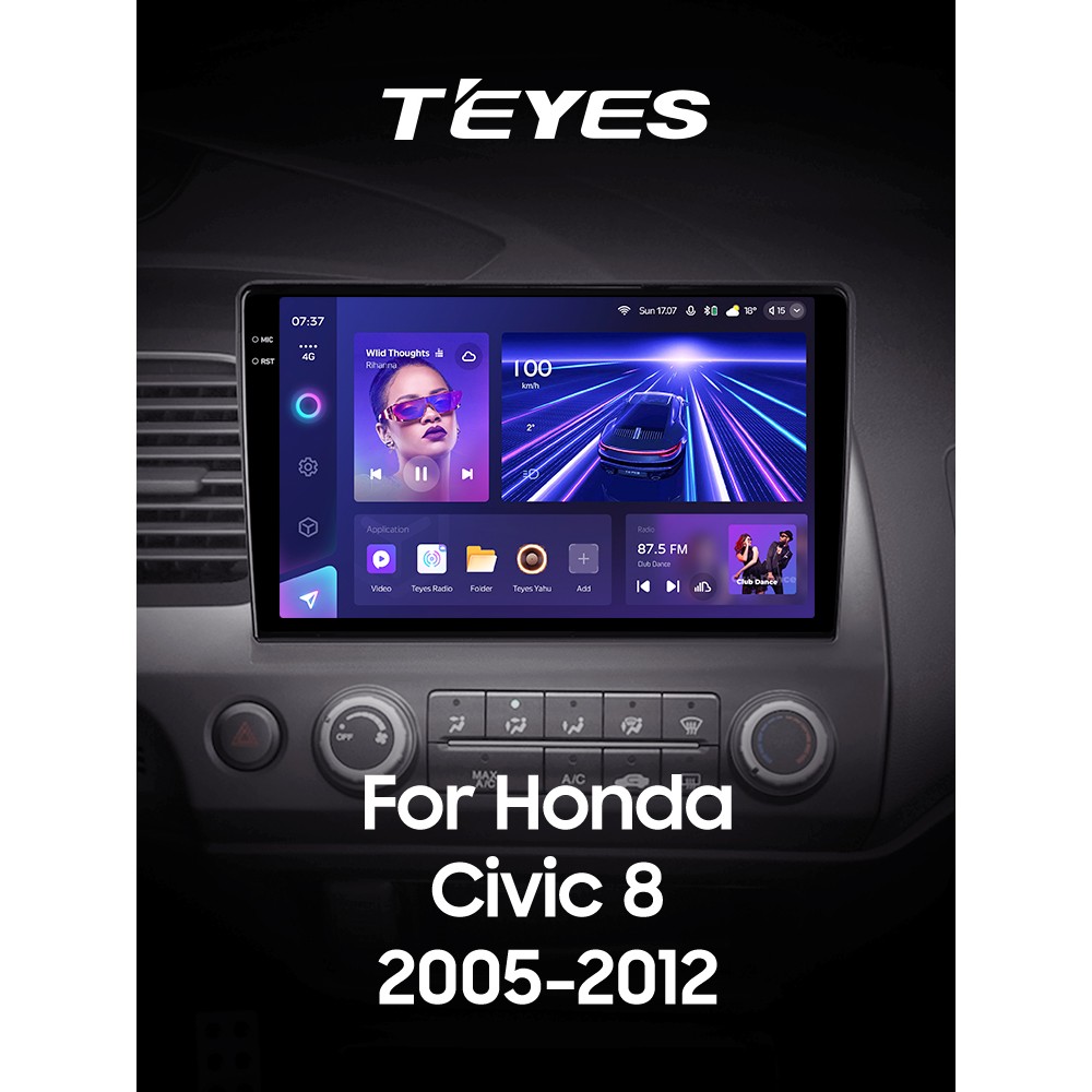 Штатна магнітола Teyes CC3 3+32 Gb Honda Civic 8 FK FN FD 2005-2012 10" 2k