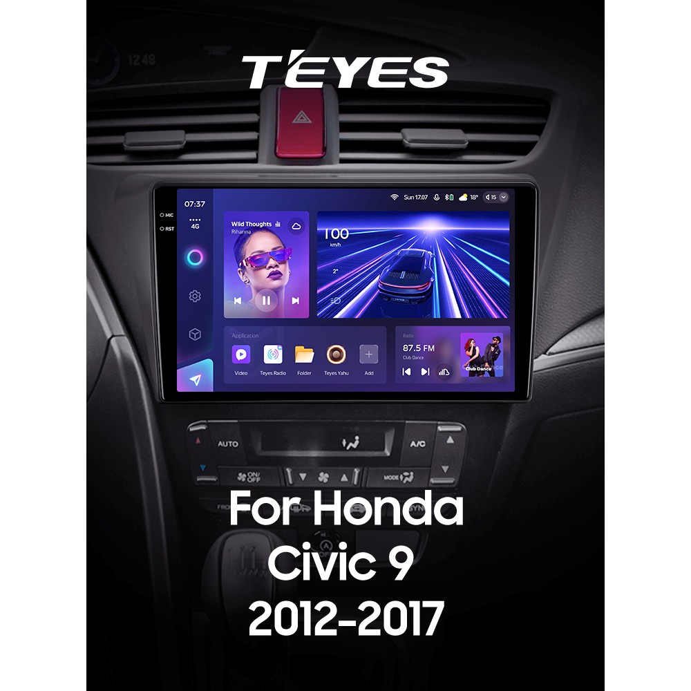 Штатна магнітола Teyes CC3 4+32 Gb Honda Civic 9 FK FB 2012-2017 9" 2k