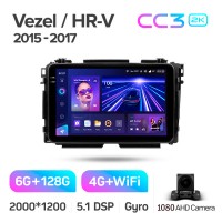 Штатная магнитола Teyes CC3 6+128 Gb Honda Vezel HR-V HRV 2015-2018 9" 2k