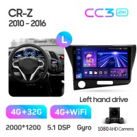 Штатная магнитола Teyes CC3 4+32 Gb Honda CR-Z 1 CRZ (Left hand drive) 2010-2016 9" 2k