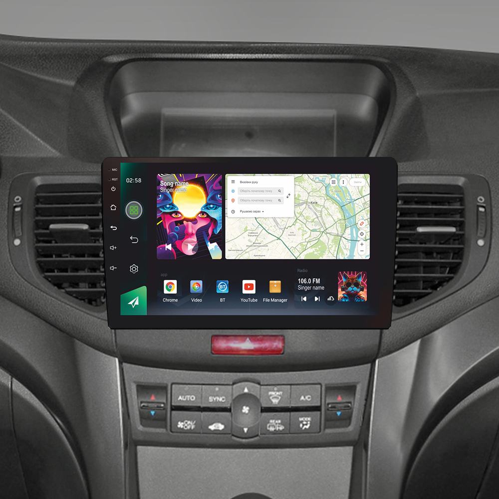 Автомобільна штатна магнітола SIGMA PRO 9464 ANDROID 12 4+64 Gb 4G DSP Honda Accord 8 2008-2012 9" дюймів