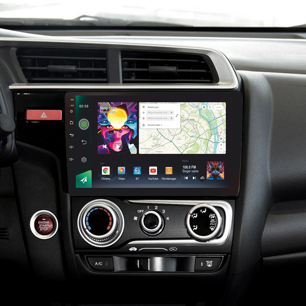 Автомобільна штатна магнітола SIGMA PRO 108128 ANDROID 12 8+128 Gb 4G DSP Honda Jazz 3 Fit 3 GP GK 2013 - 2020 (A) 10" 2k