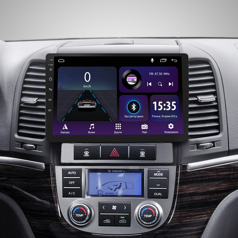 Автомобильная штатная магнитола SIGMA E9232 ANDROID 10 2+32 Gb Hyundai Santa Fe 2 2006-2012 9" дюймов