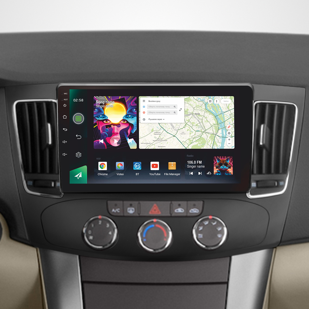 Автомобільна штатна магнітола SIGMA PRO 98128 ANDROID 12 8+128 Gb 4G DSP Hyundai Sonata NF 2008-2010 (F1) 9" 2k