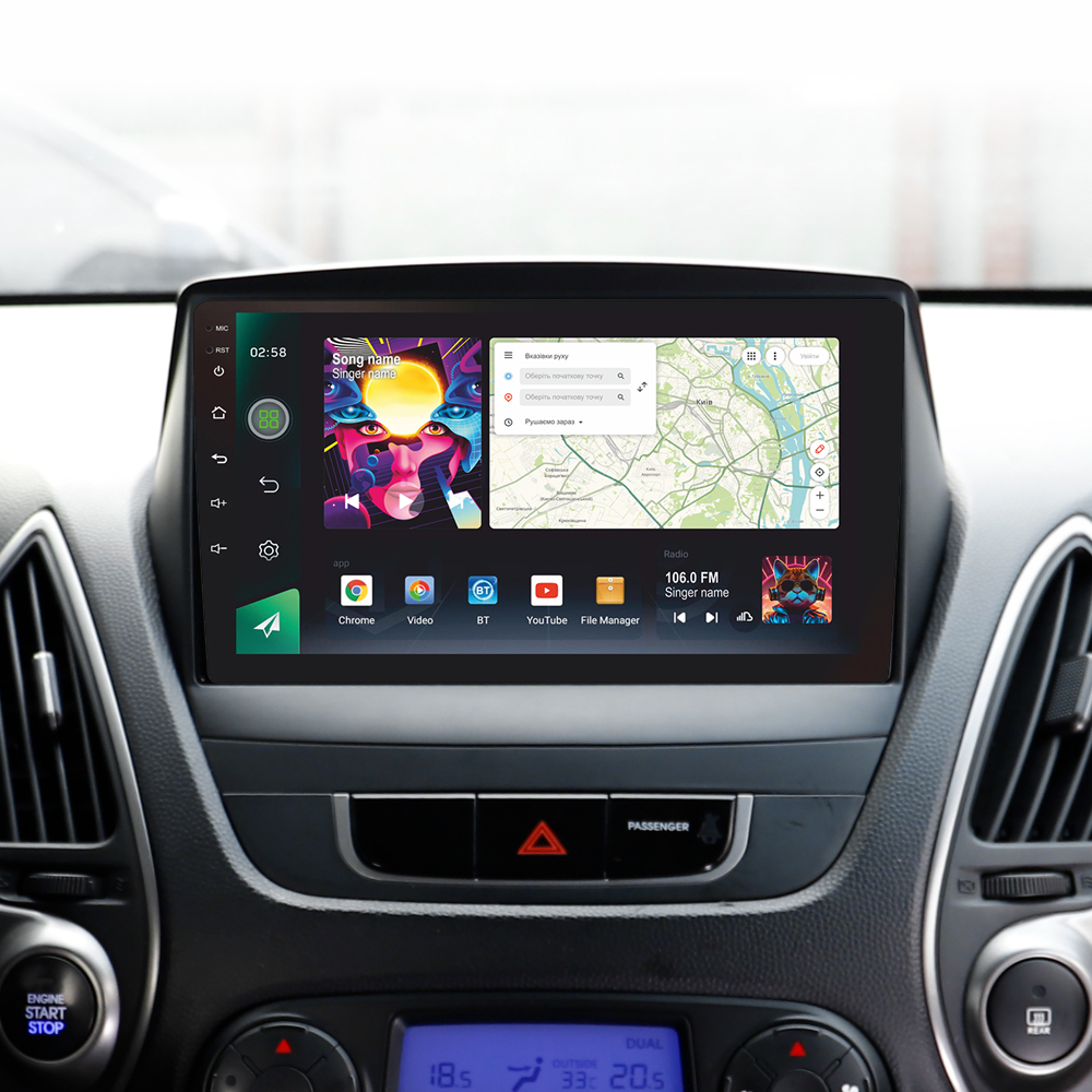 Автомобільна штатна магнітола SIGMA PRO 9464 ANDROID 12 4+64 Gb 4G DSP Hyundai Tucson 2 LM IX35 2009-2015 (B) 9" дюймів