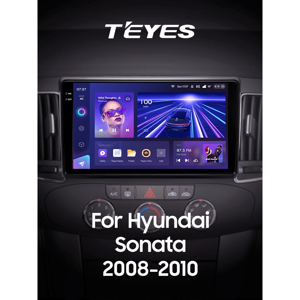 Штатна магнітола Teyes CC3 6+128 Gb з коловим оглядом 360° Hyundai Sonata NF 2008-2010 (F1) 9" 2k