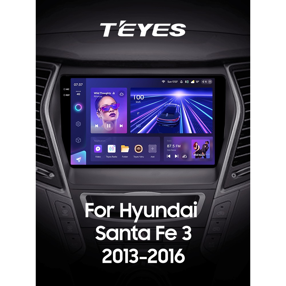 Штатна магнітола Teyes CC3 4+64 Gb Hyundai Santa Fe 3 2013-2016 (C) 9" 2k